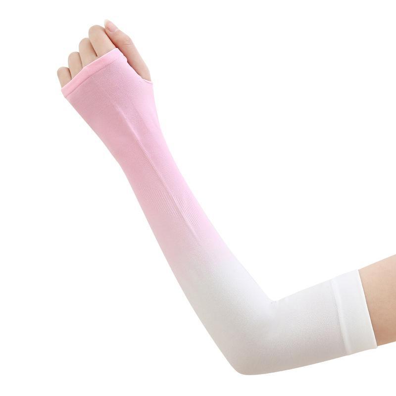 Summer New Women's Gradual Color Ice Silk Sleeves Sunscreen Outdoor Arm Protection UV Protection Ice Sleeves Fixed logo