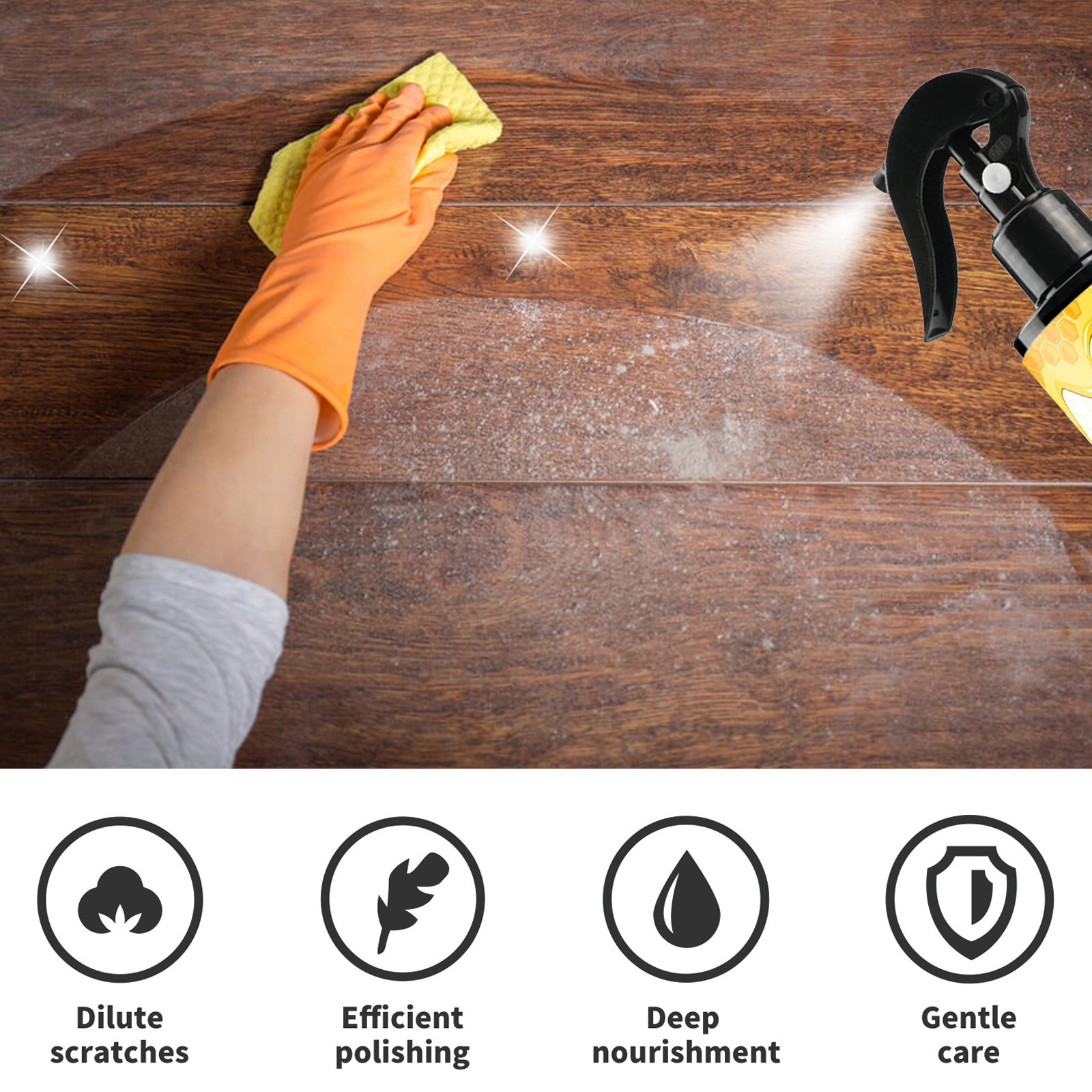 OUHOE furniture beeswax spray furniture floor care polishing waterproof anti-dry scratch refurbished care wax