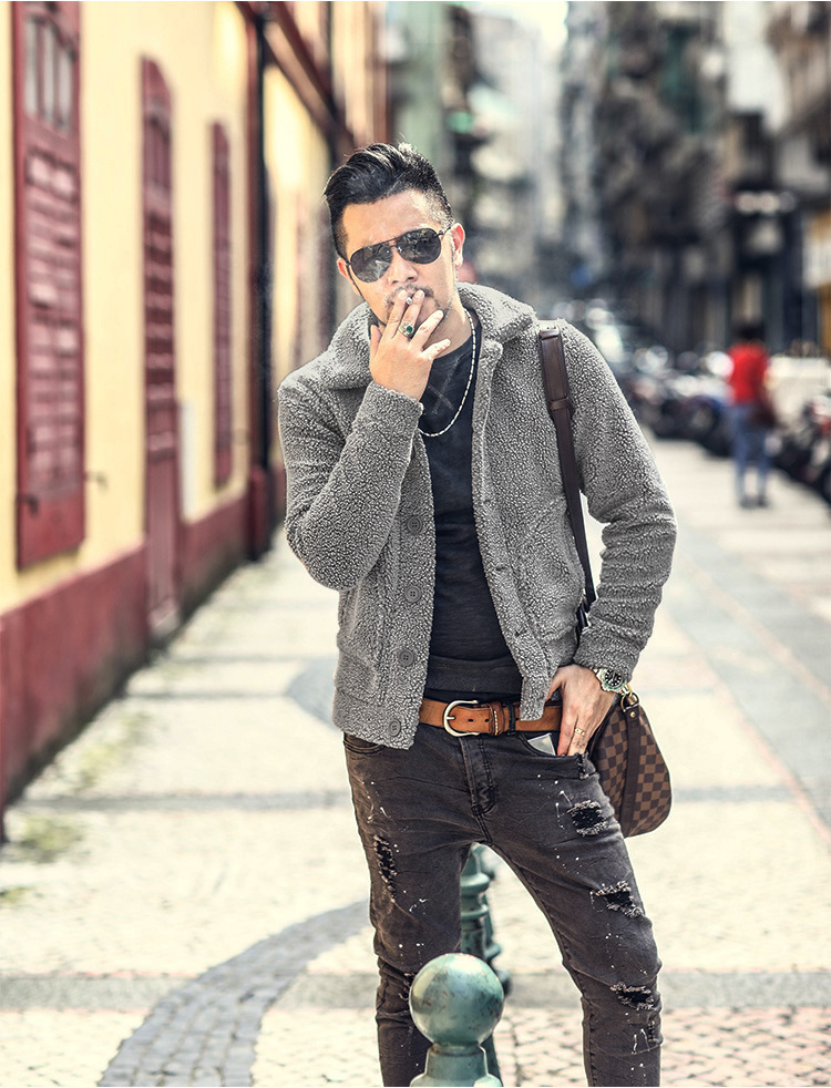 Spot wholesale autumn and winter Teddy Plush men's jacket eBay tit jacket Amazon wish Korean casual coat