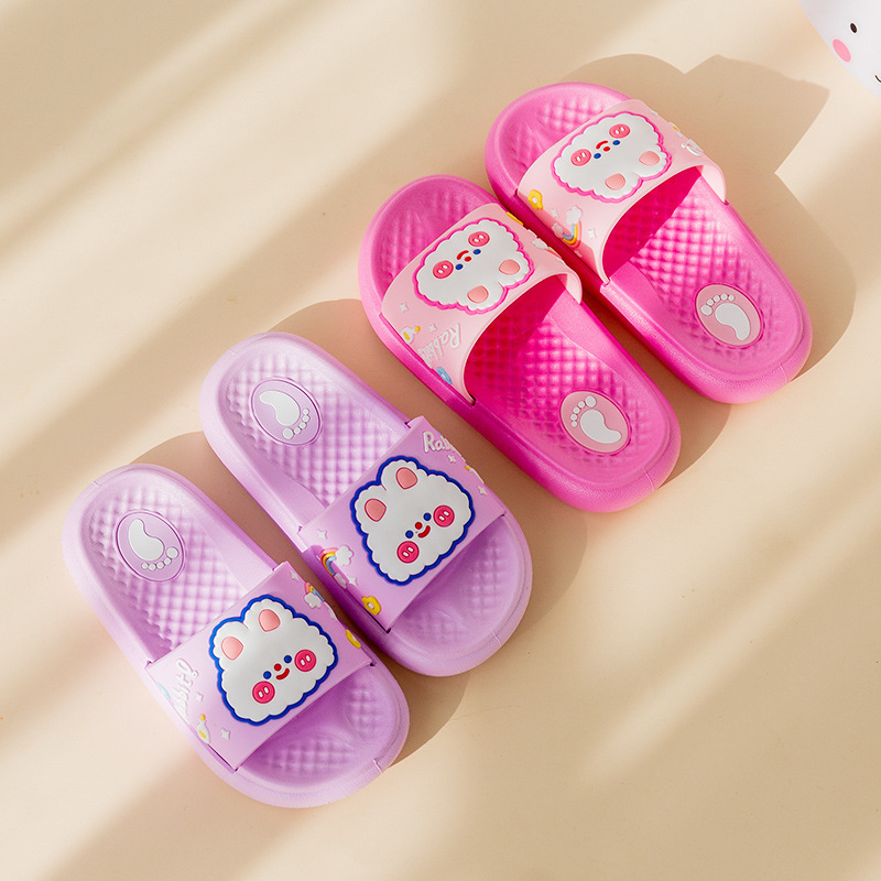 Cute Rabbit Children's Slippers 2023 New Girls' Sandals and Slippers for Home and Outer Wear Soft Bottom Non-Slip Mid-Big Children's Slippers