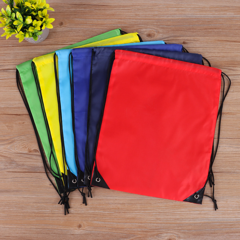 210D polyester takeaway bundle pocket wholesale shoulder advertising drawstring bag blank backpack waterproof bag printed logo
