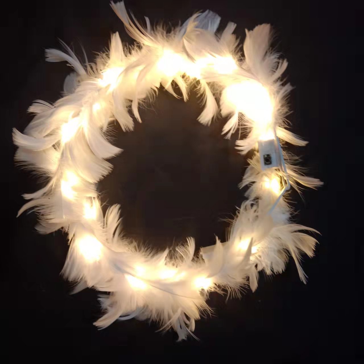 New fairy luminous feather headband toy angel goose feather Garland headdress headband toy stall toy