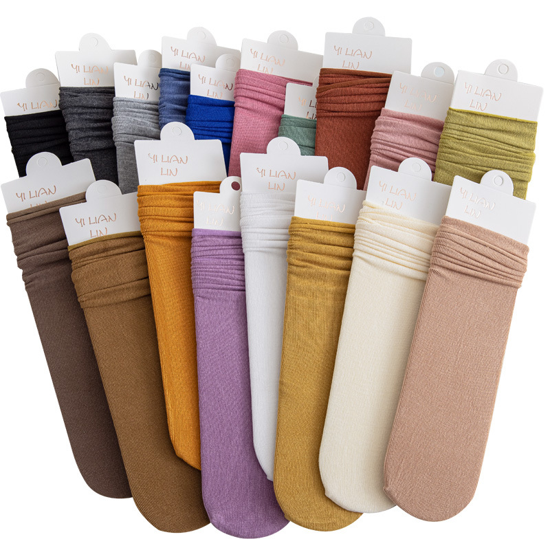 Oxygen Cotton Stacked Socks Pure Cotton Colorful Breathable Curl Women's Socks Korean Style Japanese Style Trendy Mid-Size Socks Zhuji Socks
