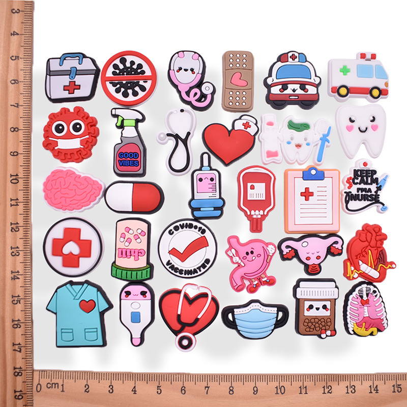 Cartoon Medical Shoe Flower Detachable PVC Soft Rubber Shoe Buckle Cave Shoes Garden Shoes Flower Shoes Decorations Accessories