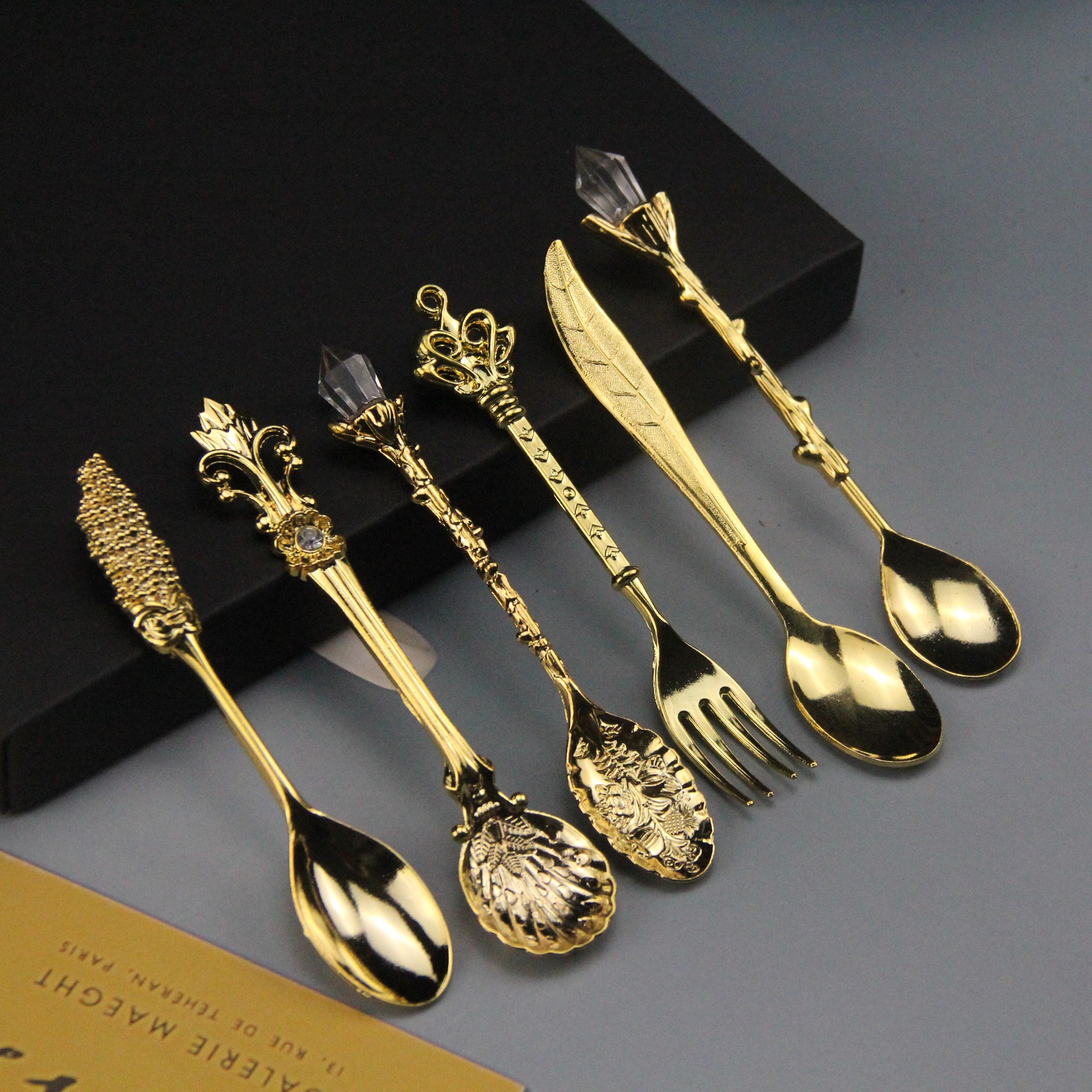 Factory wholesale gift crafts retro court coffee spoon 6 sets ice cream spoon jam spoon dessert spoon