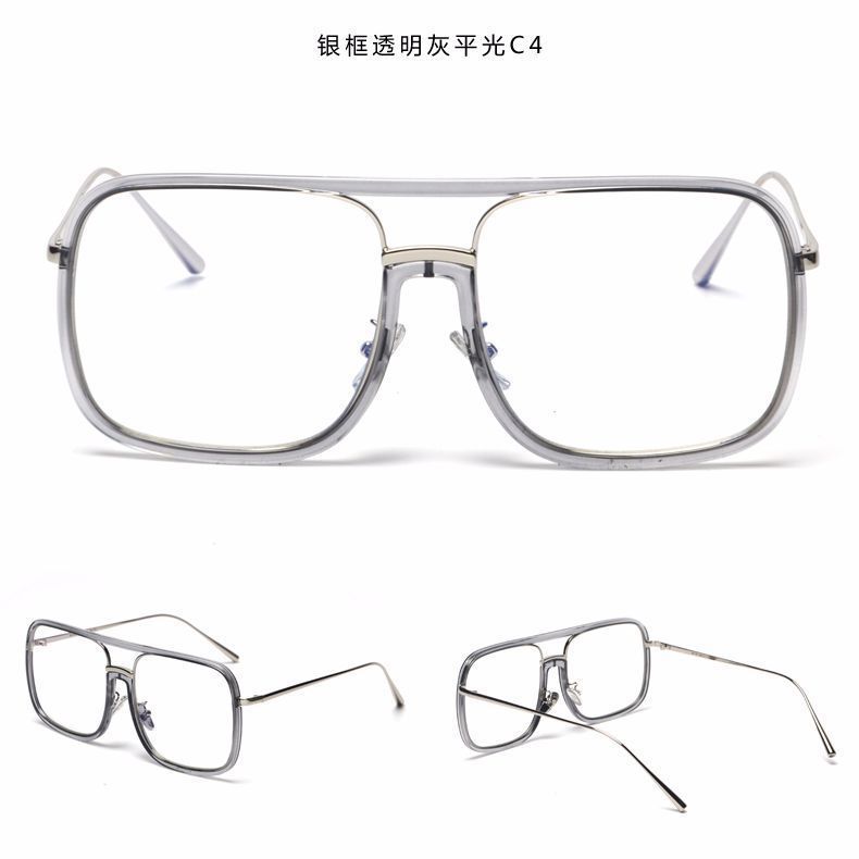 银框透明圈平光C3