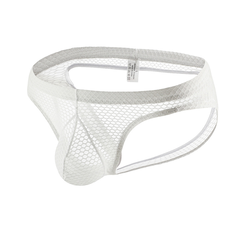 Men's Breathable Mesh Briefs with Sexy Lace_voghion.com