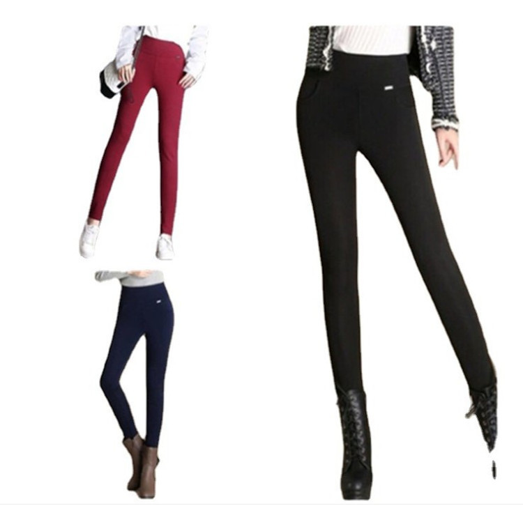 Spring/Summer 2024 European and American Foreign Trade Women's High Waist Outer Wearing Stretch Pencil Metal Decorative Slim Leggings