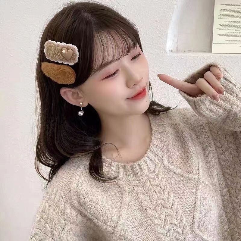 Autumn and Winter All-match Plush Hairpin Student Braided Hairpin Children's Clip Headwear Side Clip Bangs Clip Internet Celebrity Hairpin_voghion.com
