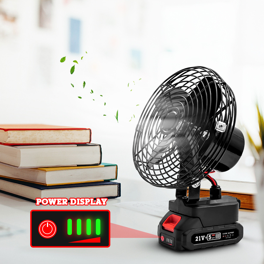 Camping Artifact Rechargeable Large Capacity Electric Fan Outdoor Lithium Electric Fan Portable Makita Interface