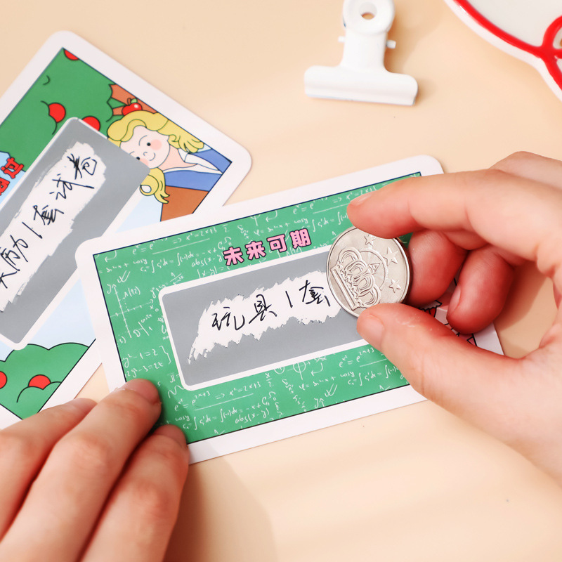Creative Scratch Card diy Lucky Scratch Music Students Reward Couples Homemade Interactive Lottery Scratch Card Coating Sticker