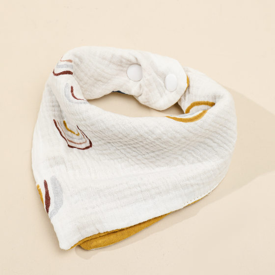 European and American Amazon Hot Selling Four-Layer Cotton Gauze Slippery Towel Baby Triangle Towel Color-Spliced Baby Bib Bib
