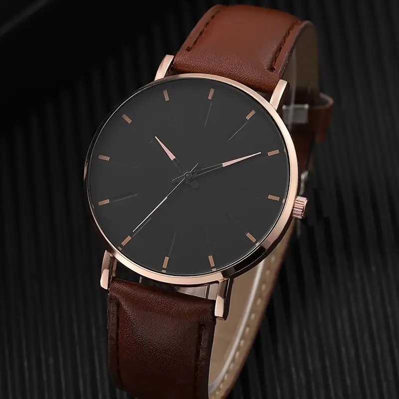 4 pcs/set Men's New Watch set Fashionable All-match Quartz Watch + All-match Beaded Woven Bracelet