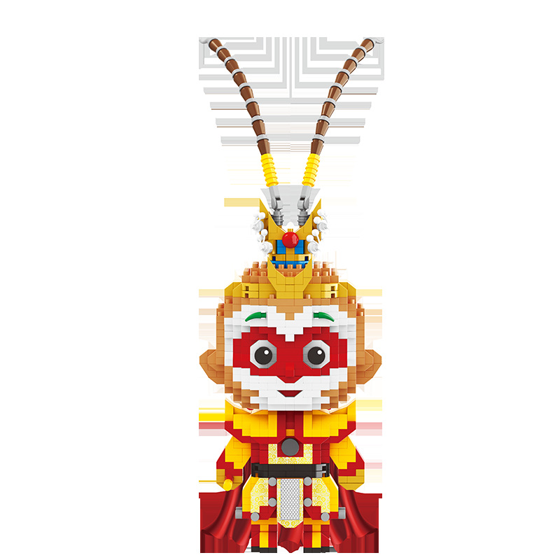 Journey to the West Cartoon Building Blocks Monkey King Microparticle Building Blocks Children's Educational Toys Small Boxes Assembled Wholesale