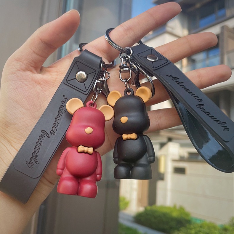 卡通創意鑰匙扣小熊鑰匙鏈包包汽車鑰匙掛件小飾品掛飾鑰匙扣掛件