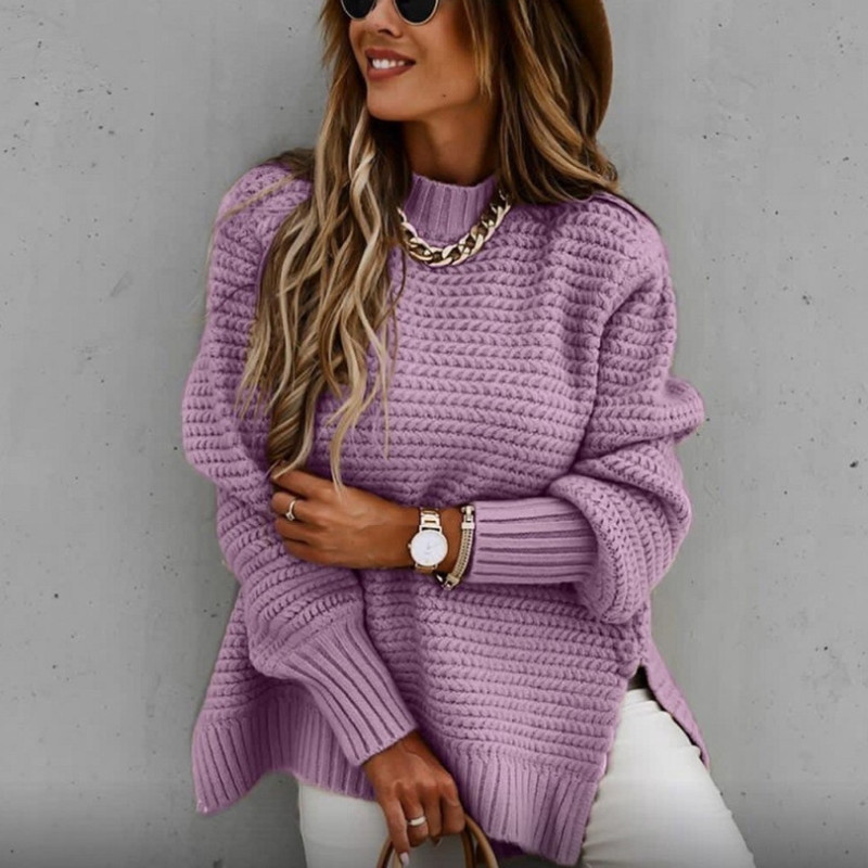 Lazy Style Loose Pullover Knitted Sweater_voghion.com