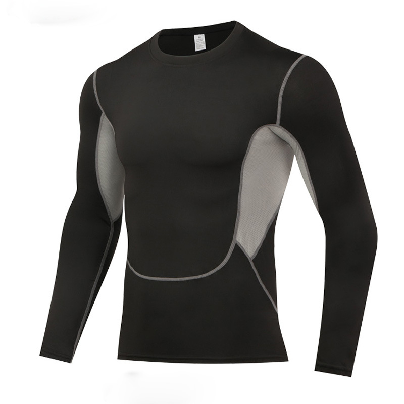 Sports tights spot basketball training base long sleeve men's running fast dry clothes riding high elastic breathable fitness clothing