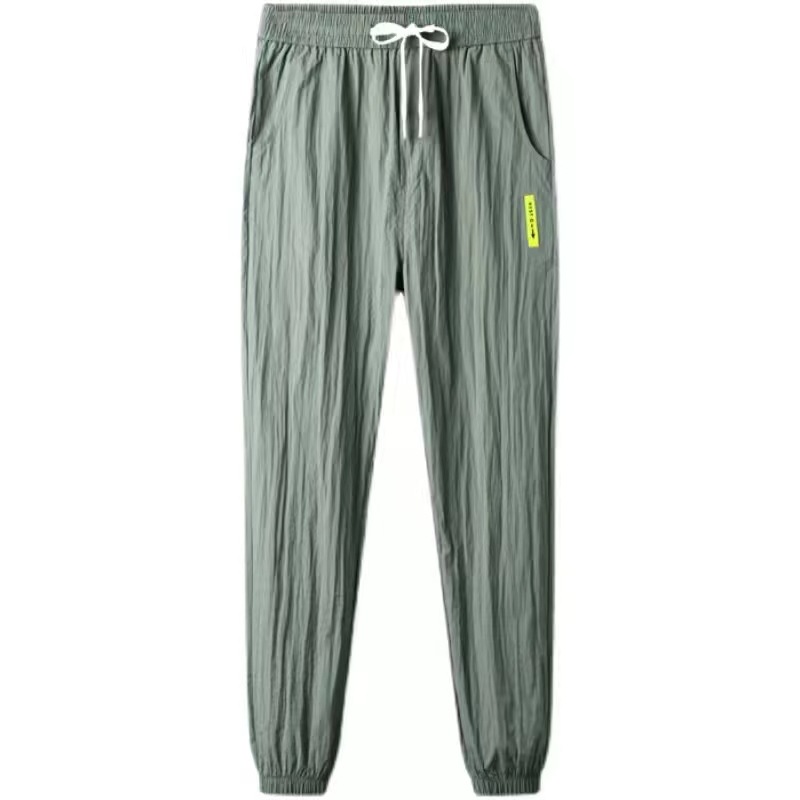 Men's Summer Ice Silk Breathable Pants Work Work Wide Pine Nuts Men's Work Ultra-thin Wear-resistant Dirty Work Clothes