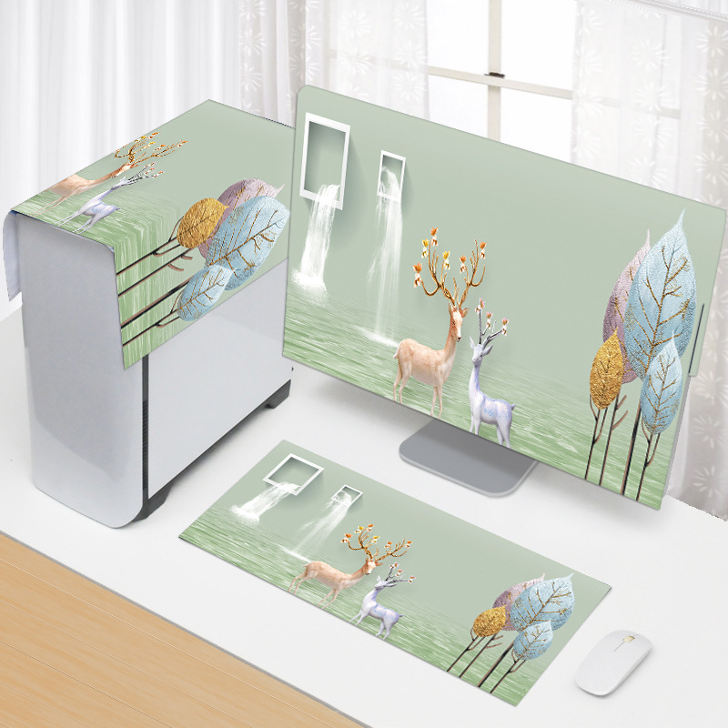Computer Cover Computer Dust Cover Fabric Household Computer Dust Cover for Desktop Monitor All-in-One Cover