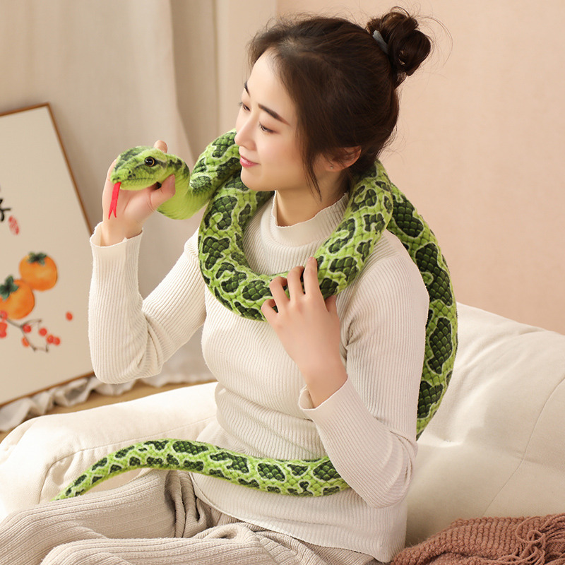 Halloween simulation snake plush boa constrictor toy whole person spoof props doll zodiac snake gift factory price