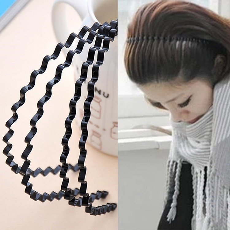 Korean Style Simple Hair Accessories Facial Wash Plate Hair Wavy Hairband Hairpin Headband Men's and Women's Common Styling Bundle Hairband