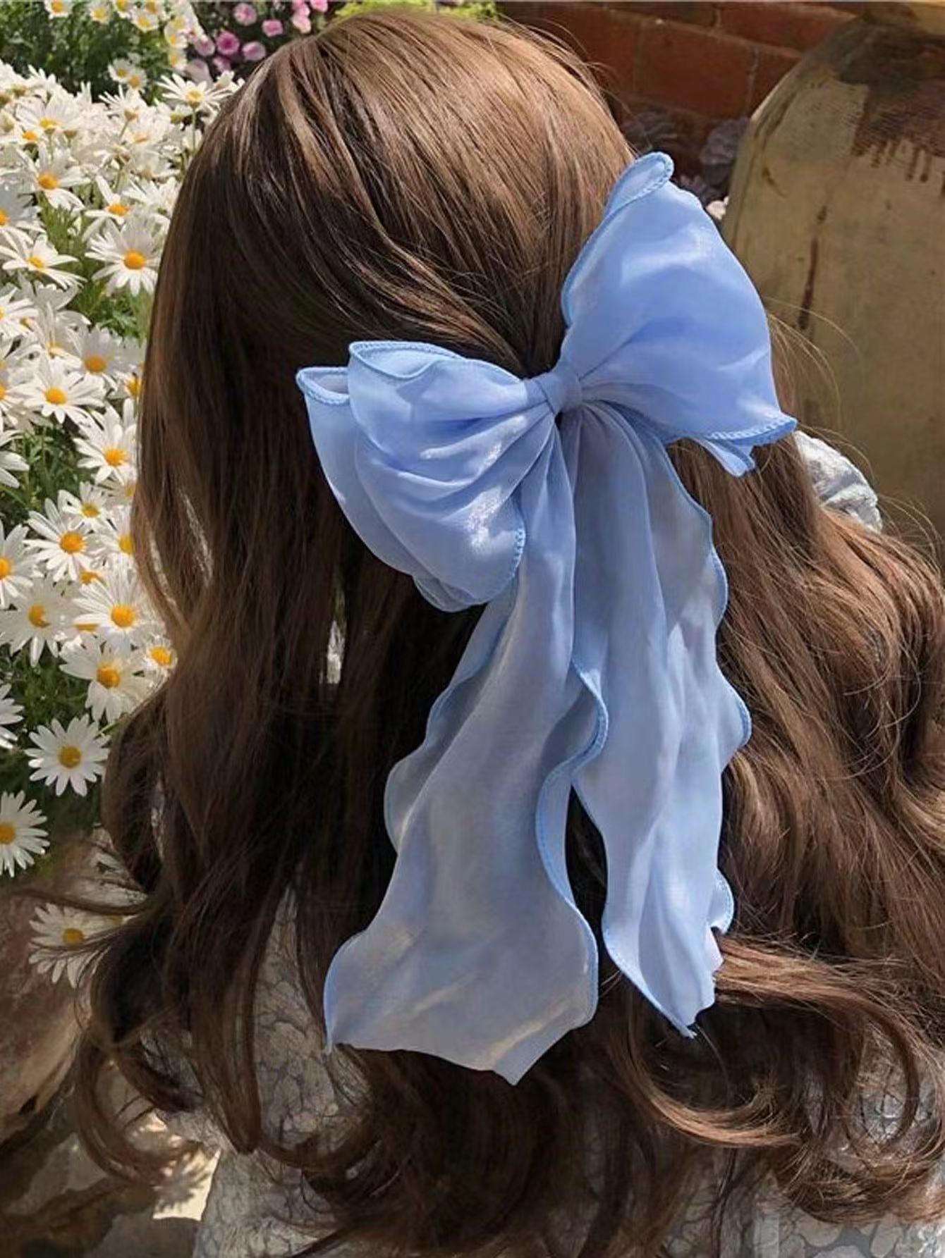 Cream sweet gauze bow hairpin super fairy top clip back head hairpin hair accessories spring clip yiwu wholesale_voghion.com