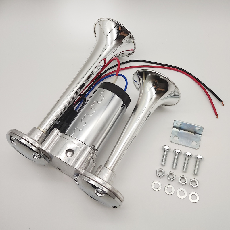 Integrated dual-tube air horn 12V motorcycle car modified air pump air horn cross-border e-commerce trend personality