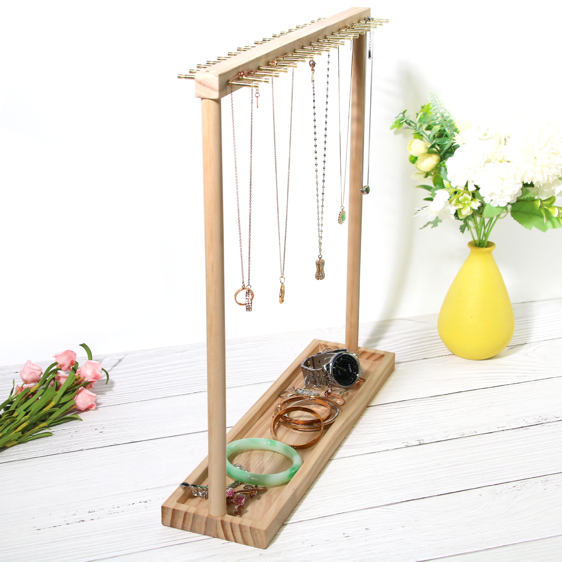 Log Necklace Display Stand Bracelet Bracelet Watch Desktop Ornaments Pendant Earrings Storage Props Jewelry Rack