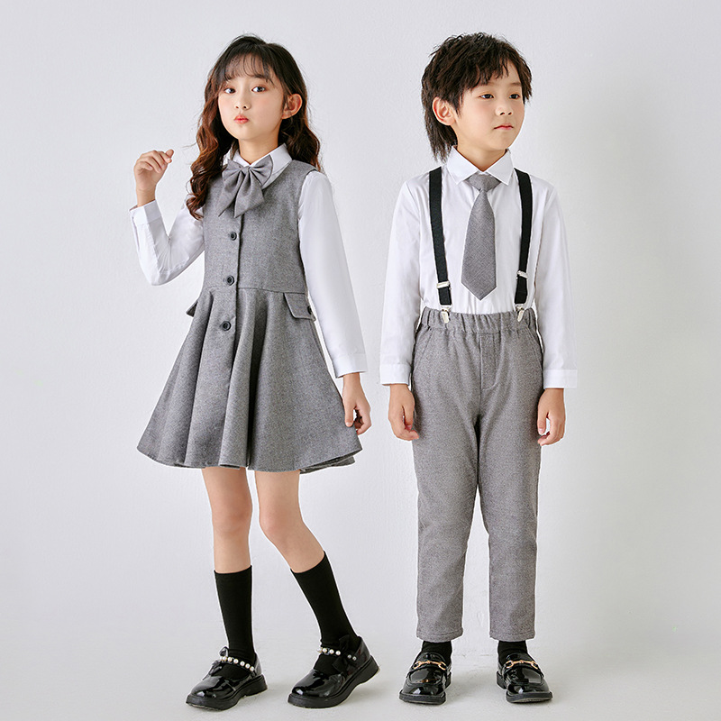 Suit School Uniform Children's Chorus Recitation Performance Suit British Style Primary School Students' Class Suit Kindergarten Garden Suit Spring