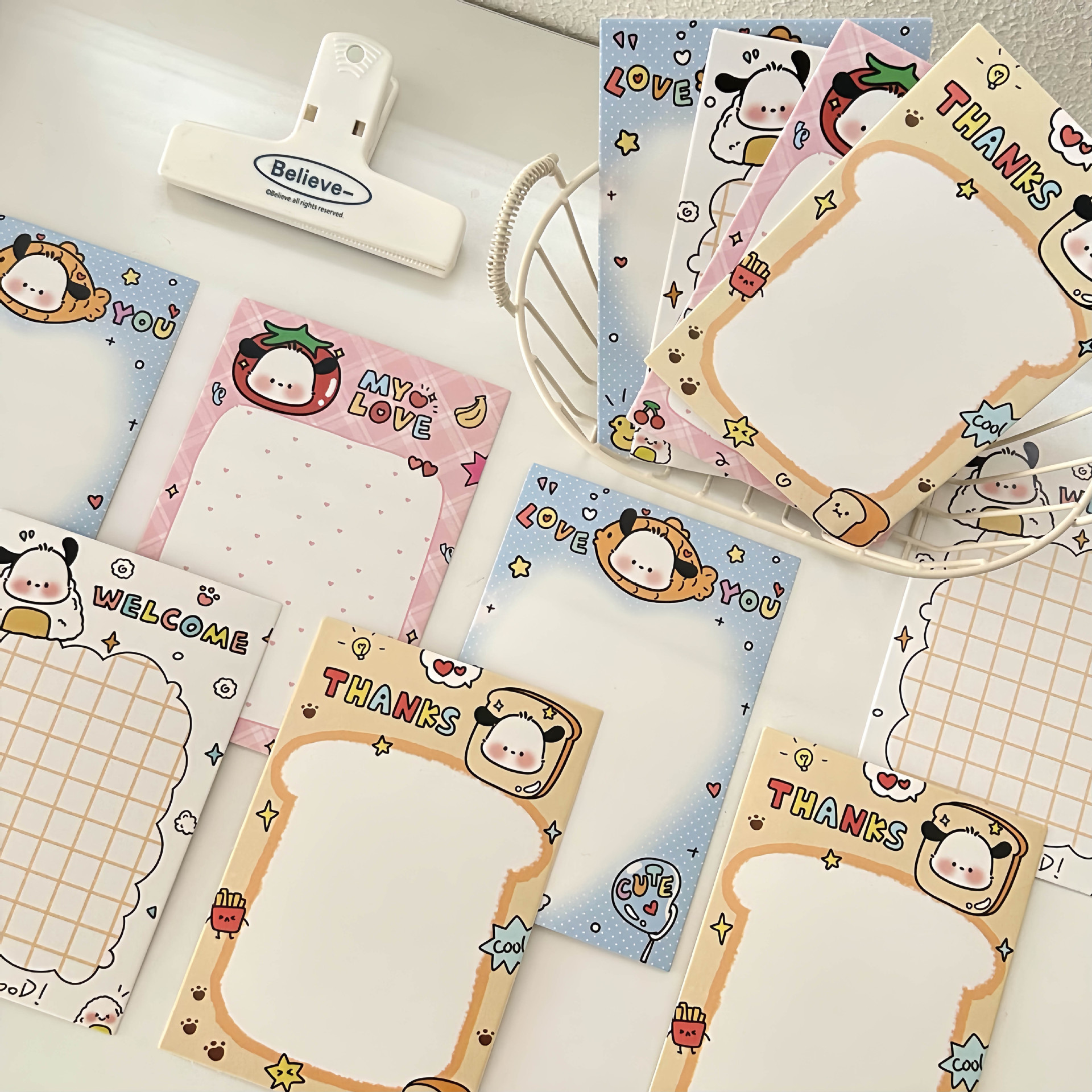 Original Cute Puppy Kaka Head Card Back Card Material Packaging Gift Packaging Sticker Folding Card