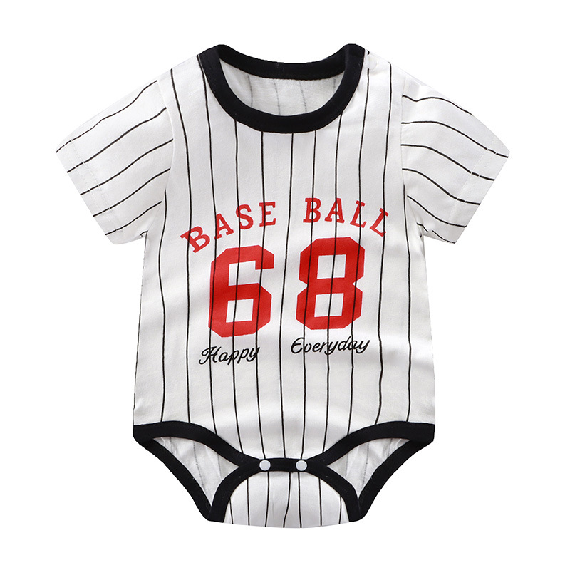 Baby's Summer Climbing Clothes Baby's Pure Cotton Jumpsuit Cartoon Thin Newborns Wrapping Clothes Baby Triangle Hats