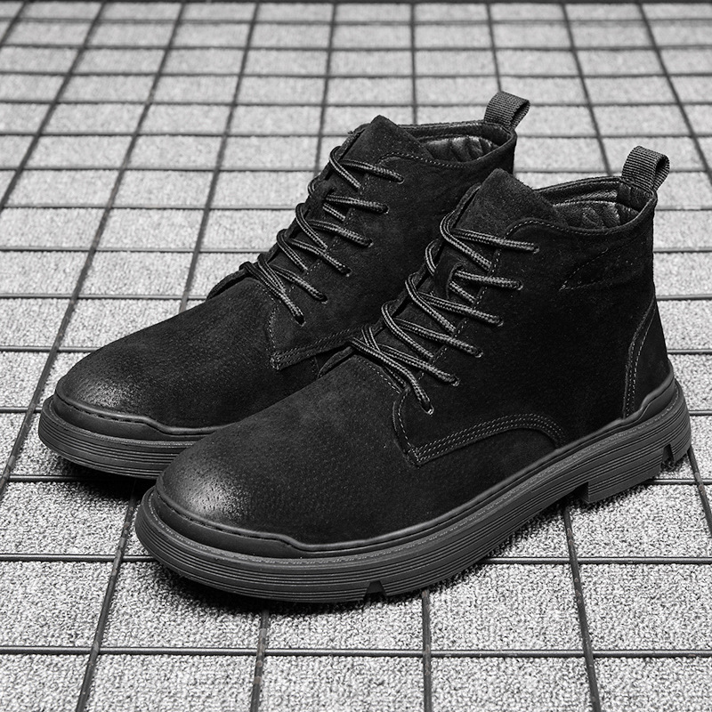 Martin Boots Men's Boots Genuine Leather Boots Casual Trendy High Top Workwear Shoes Single Boots 2021 Winter New Men's Shoes