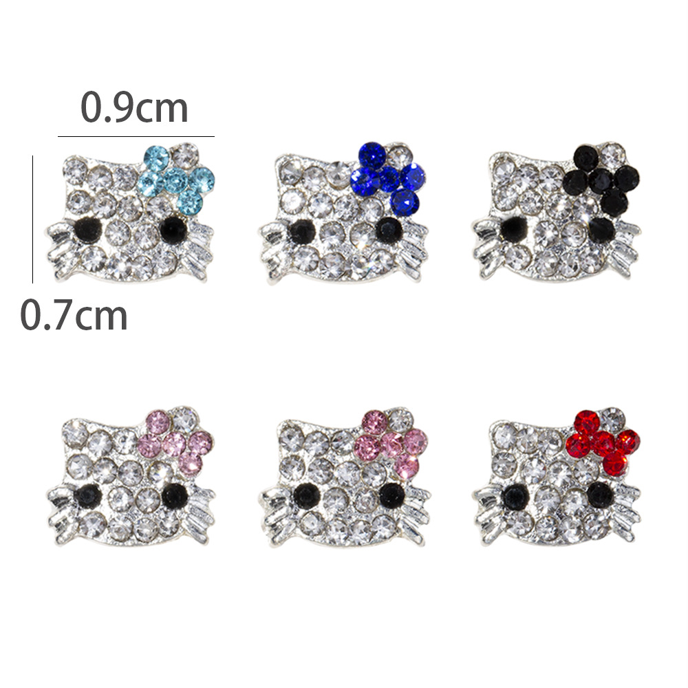 Cross-border nail accessories Japanese cartoon Hello Kitty alloy full diamond cute alloy Cat diy nail diamond accessories