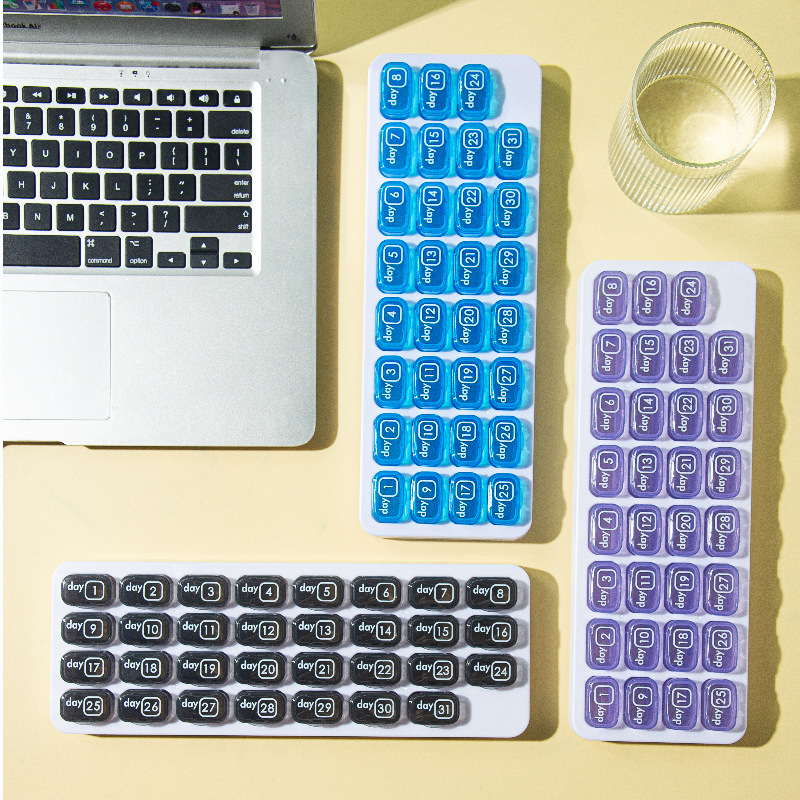 Factory Direct Supply in stock supply cross-border supply 31 grid medicine box 31 grid keyboard medicine box 31 grid storage box