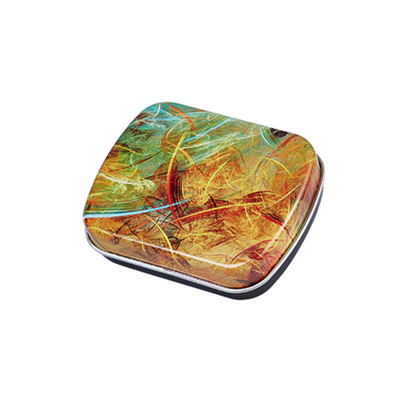 Mini small iron box flip note paper brooch key chain candy packaging box bird food portable fish hook tobacco jar