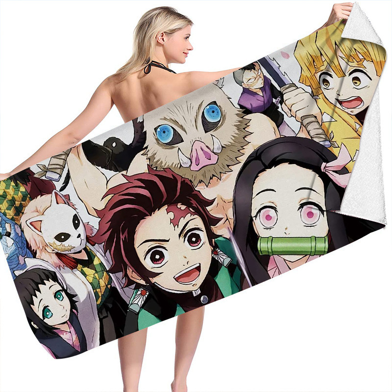 Cartoon series beach towel microfiber double-sided velvet beach towel swimming bath towel changeable square towel beach towel