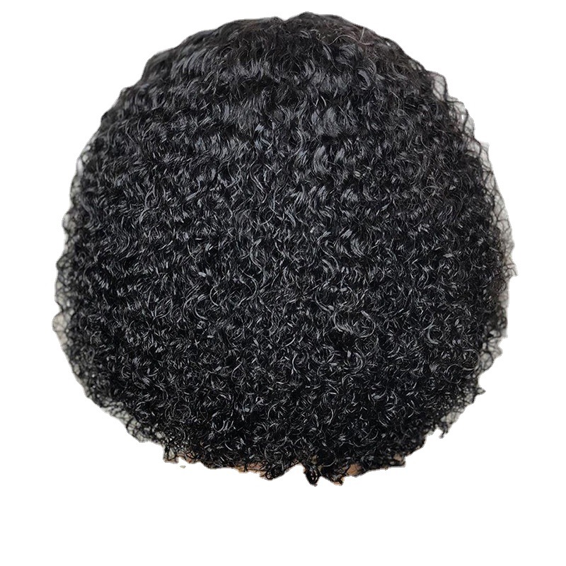 Europe and the United States wig set black short curly hair small volume chemical fiber high temperature silk headgear Yiwu manufacturers wholesale