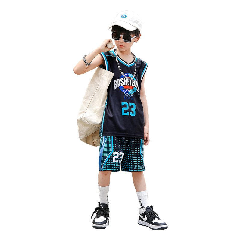 Cross-border for 2025 summer children's sports suit basketball clothes men's quick-drying training clothes children's jerseys wholesale