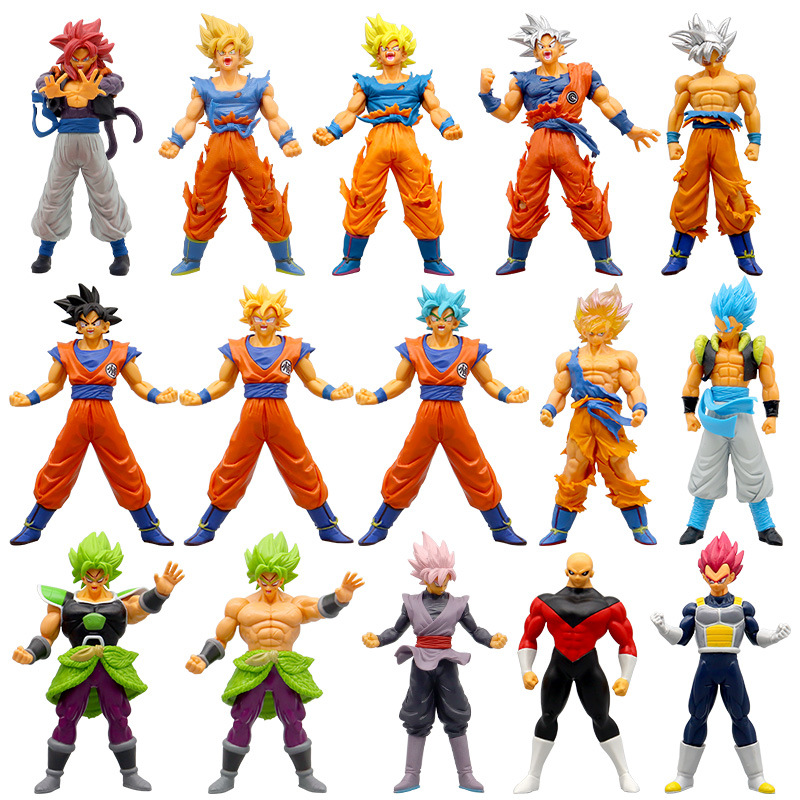 Can choose the animation hand-made Dragonball Super Saiyan Monkey King begit wujita model ornaments doll
