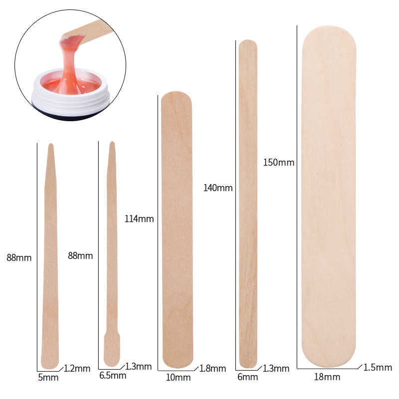 Beauty Hair Removal Care Tool Disposable Wooden Stick 100 Piece Bag Log Hair Removal Wax Scaveling Tool Wood Chip