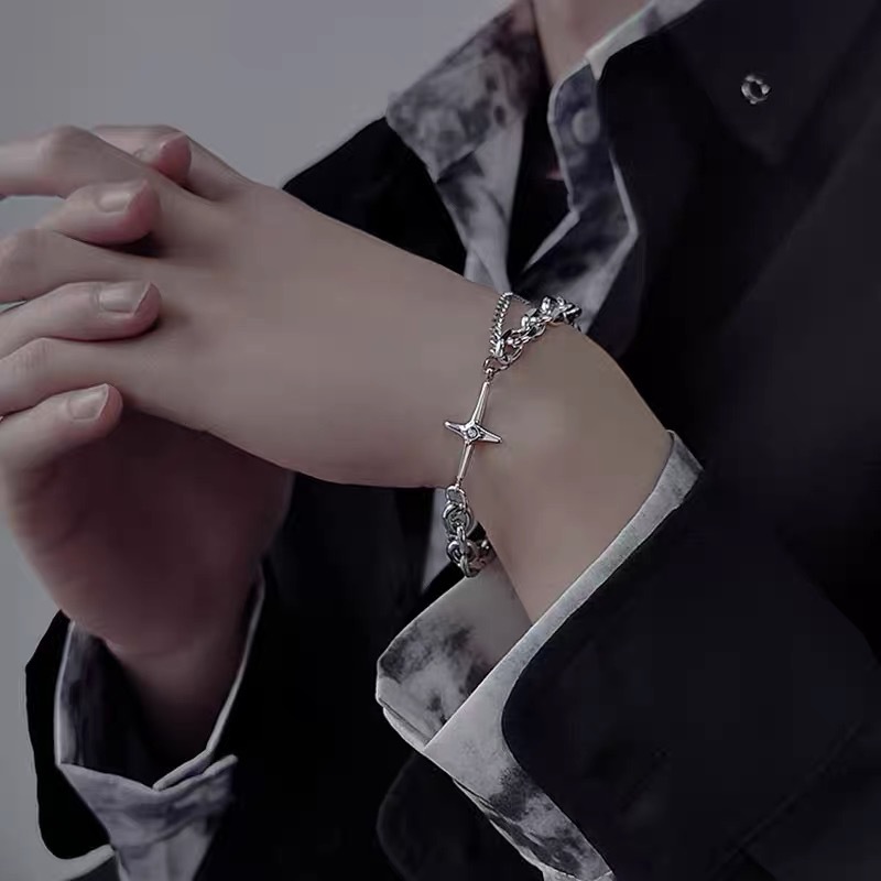 Stellar Fashion Bracelet Men's Trendy Vintage ins Niche Design Men's Jewelry Women's Cold Style Hip-Hop Bracelet