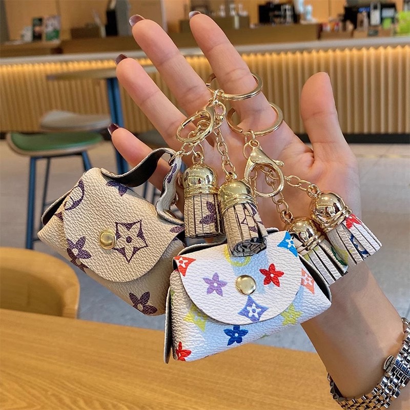 Cute mini leather small bag coin purse earphone bag storage bag presbyopic pendant key card bag key bag female