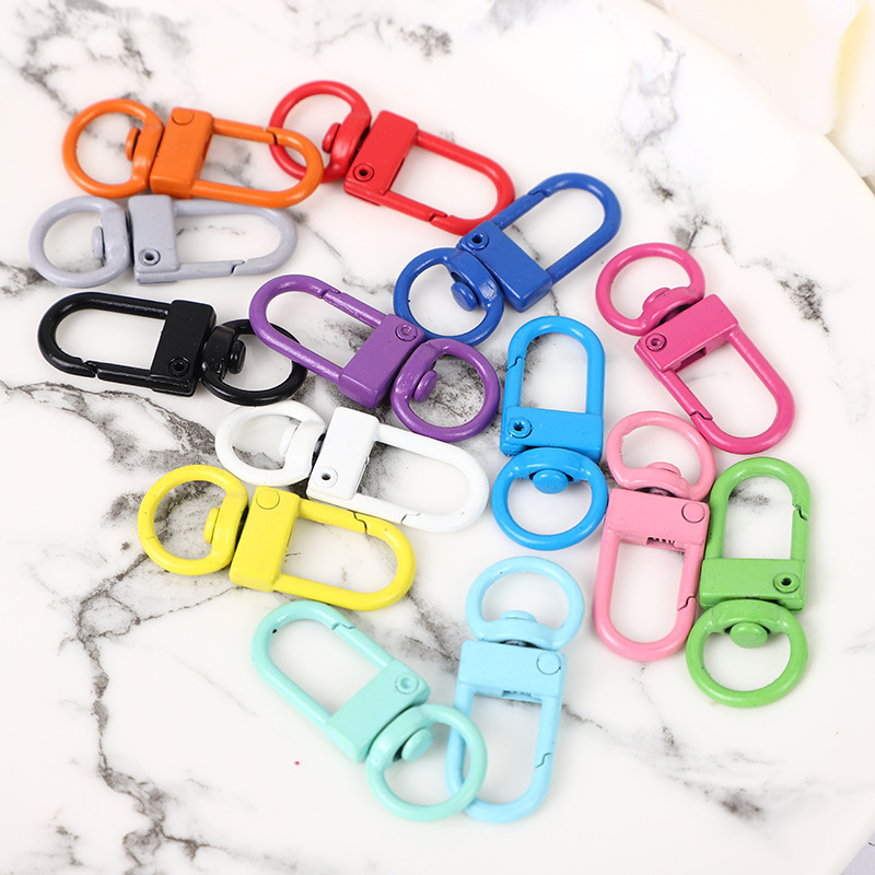 Paint color dog buckle metal jewelry hardware accessories U-shaped door buckle rotating keychain alloy bag DIY bag buckle