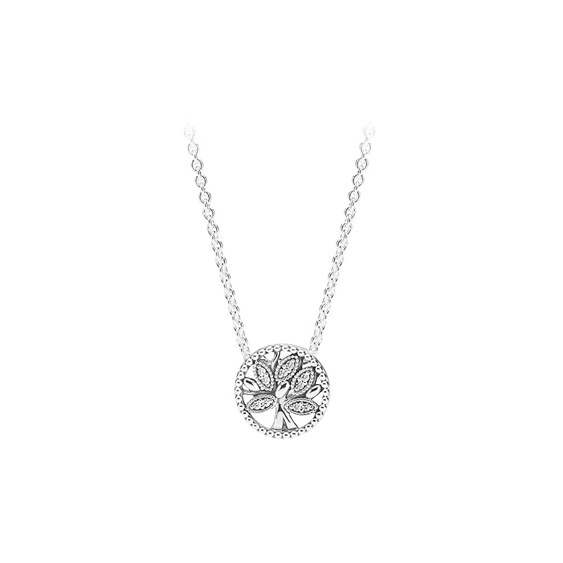 Van Pandora Di Necklace Mother's Day Eternal Symbol Daisy Necklace White Copper DIY Base Clavicle Chain Female