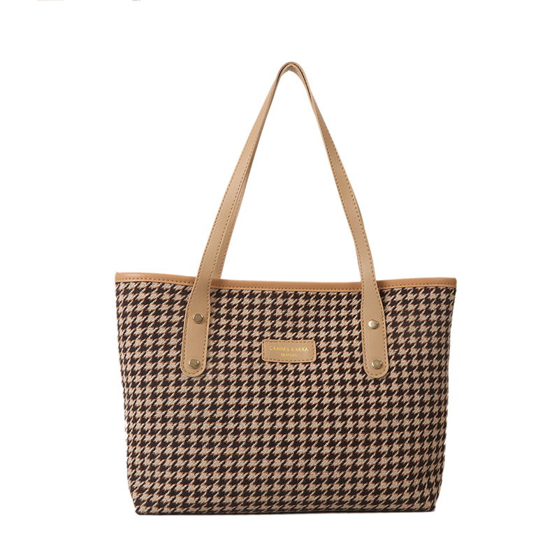 Fashionable commuter large capacity 2023 new autumn Plaid trendy casual new shoulder tote bag women's bag
