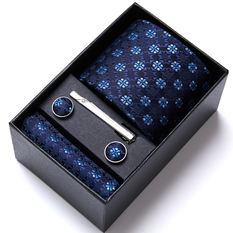 Men's tie six-piece set gift box group tie business formal wedding tie manufacturers wholesale spot