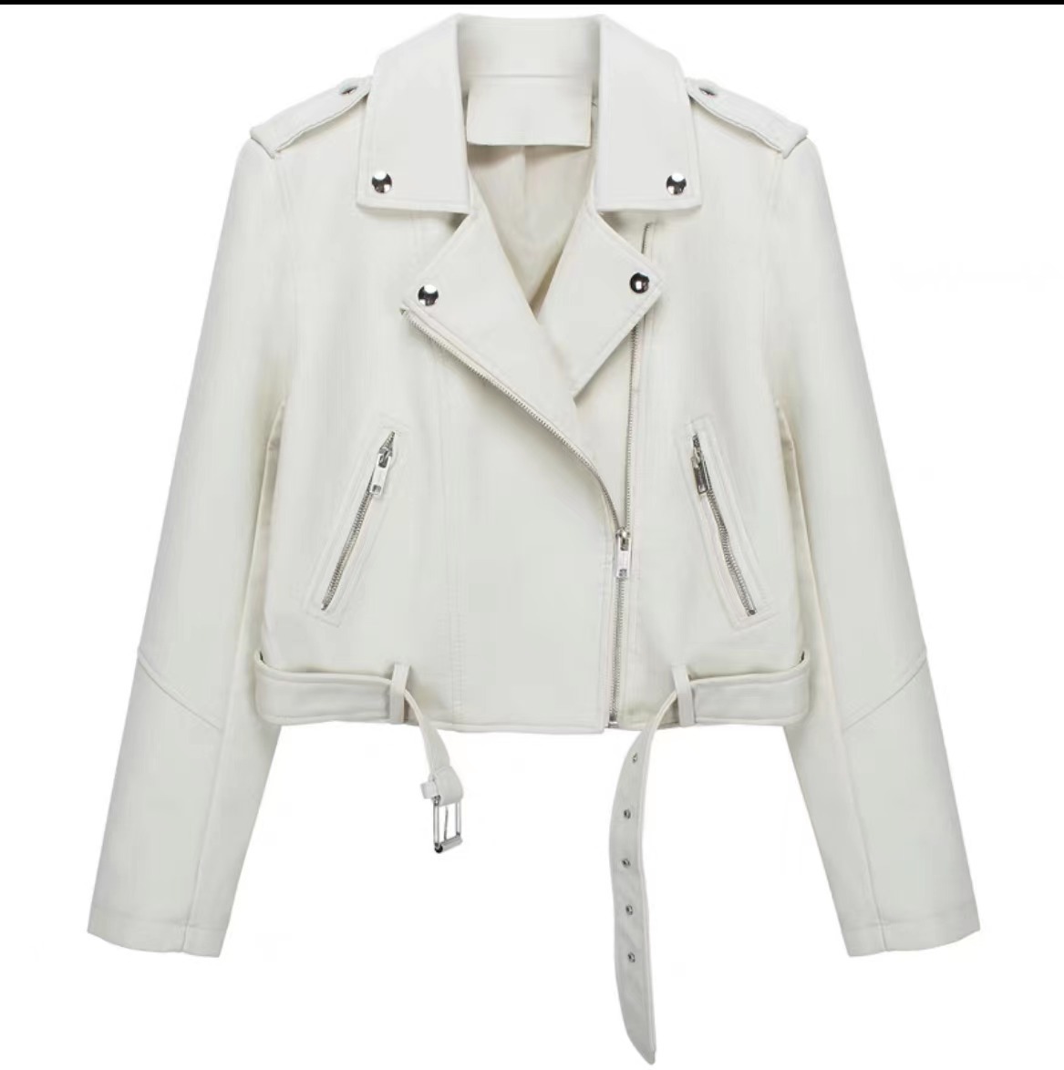 Small leather coat women's short spring and autumn new Korean style student pu slim belt motorcycle small leather jacket jacket