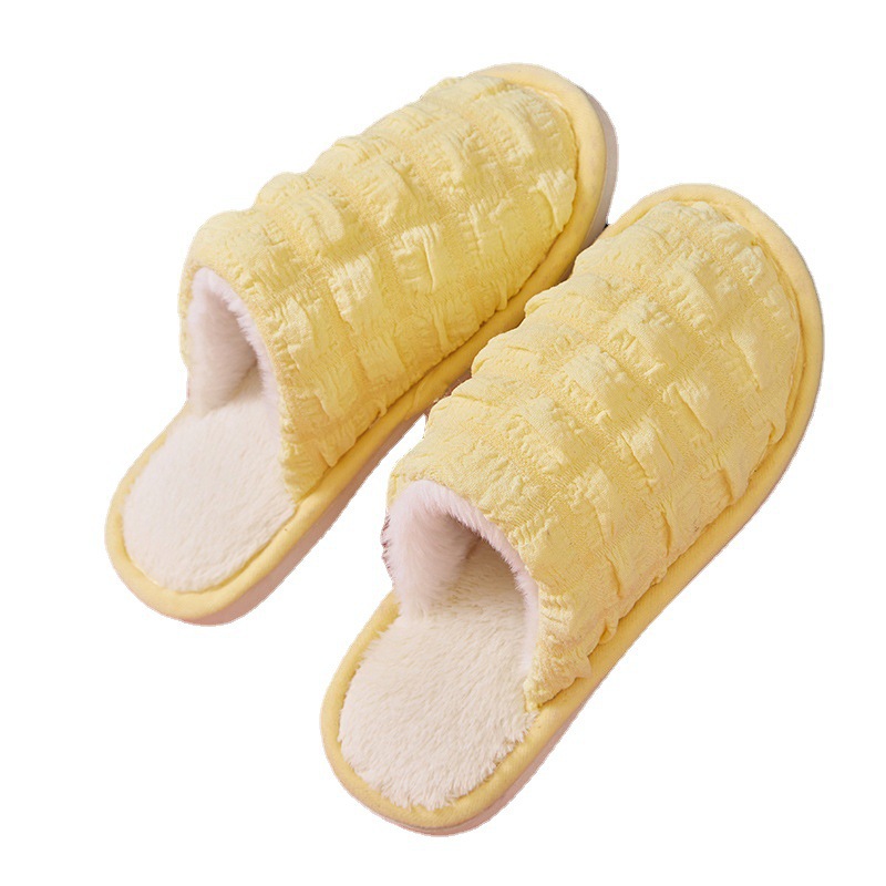 2024 winter cotton slippers home wholesale floor drag new puff couples warm indoor and outdoor shaking sound net red