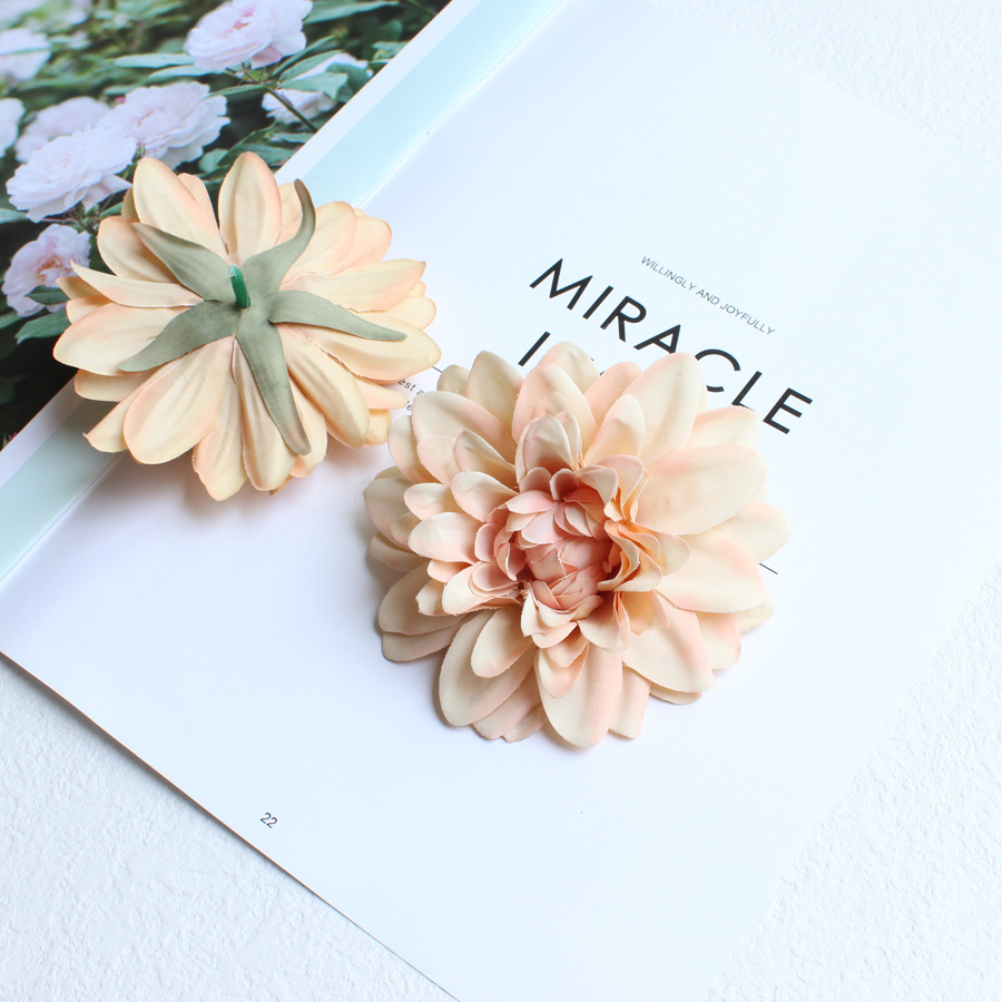 Imitation flower head Dahlia wedding flower wall decorative flowers DIY handmade material hat flower clothing accessories wholesale