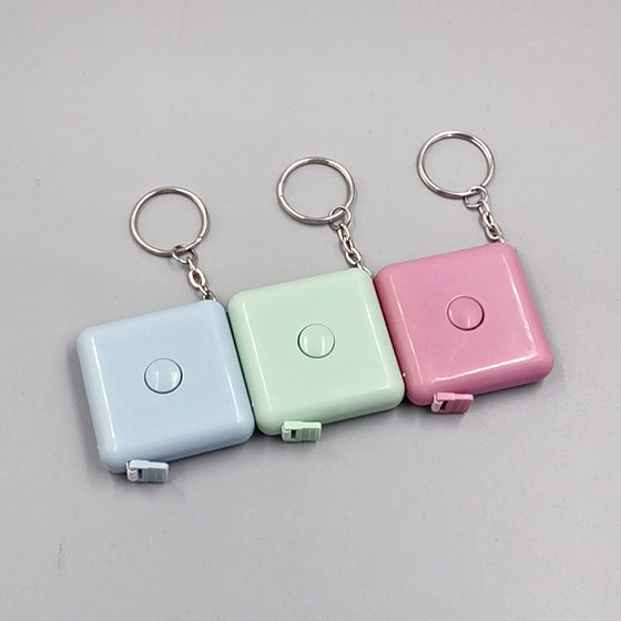 1.5 meters North European style Square key chain automatic telescopic ruler Mini small tape measure measuring garment tape measure measuring body three-way ruler